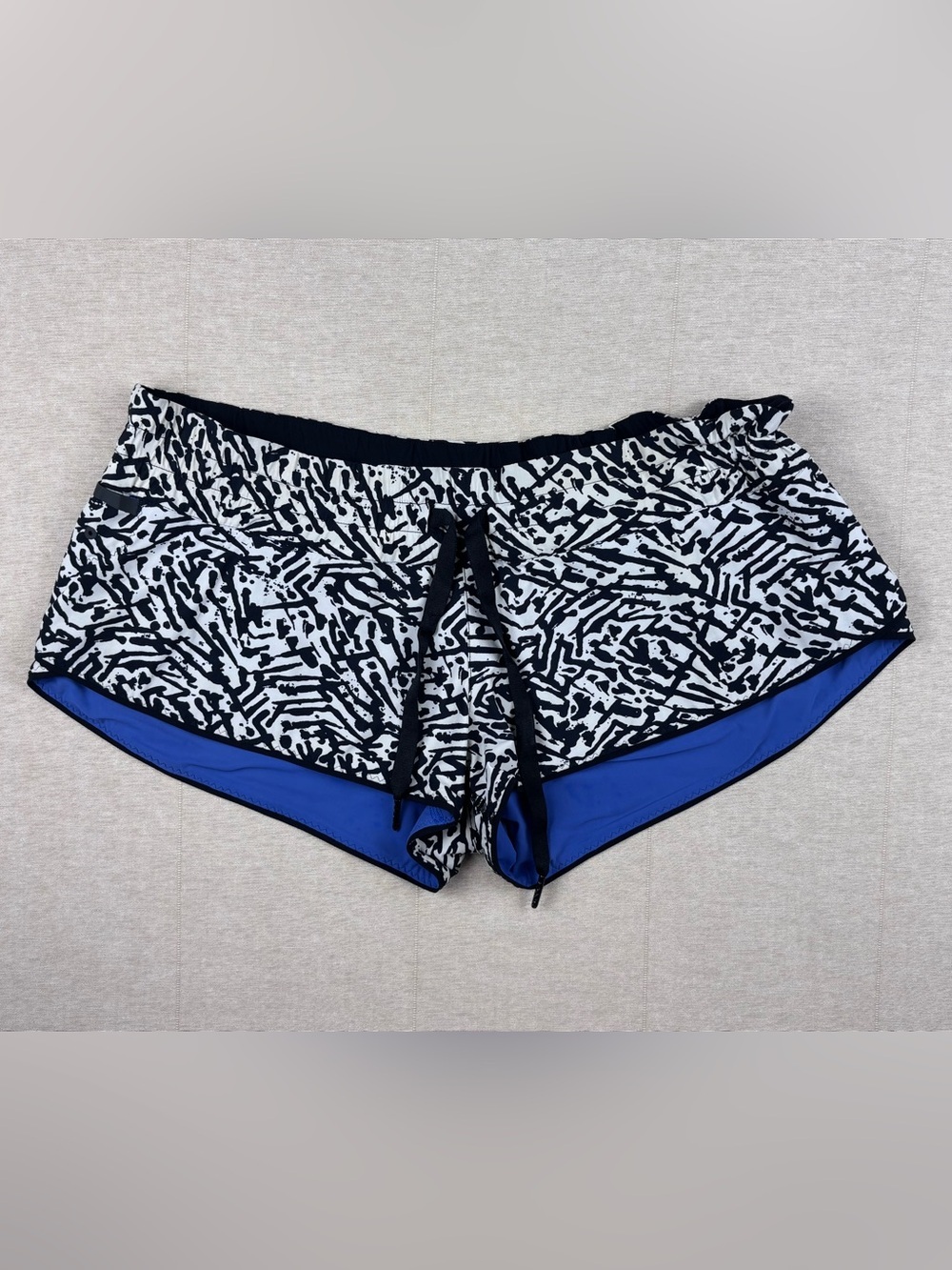 Lululemon Reversible Run Speed Shorts Blue Abstract Print No Size Tag